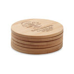 Set of 6 bamboo coasters