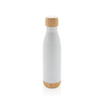 Vacuum stainless steel bottle with bamboo lid and bottom