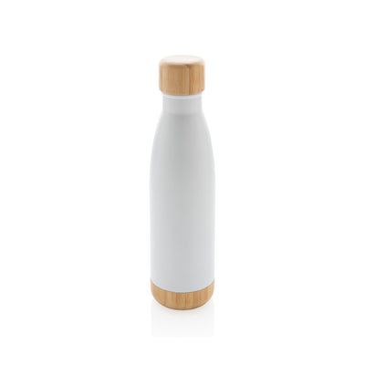 Vacuum stainless steel bottle with bamboo lid and bottom