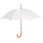 23 inch umbrella with Wooden Handle White