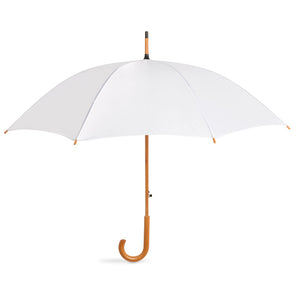 23 inch umbrella with Wooden Handle White