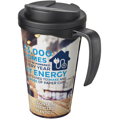 Branded Brite-Americano® Grande 350 ml mug with spill-proof lid