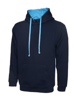 Branded Contrast Hooded Sweatshirt