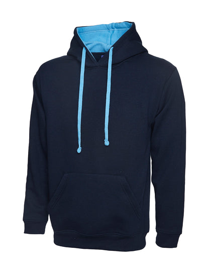 Branded Contrast Hooded Sweatshirt