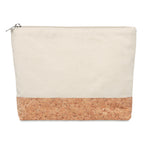 Branded Cork & cotton cosmetic bag