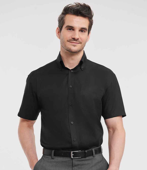 Russell Collection Short Sleeve Ultimate Non-Iron Shirt Black