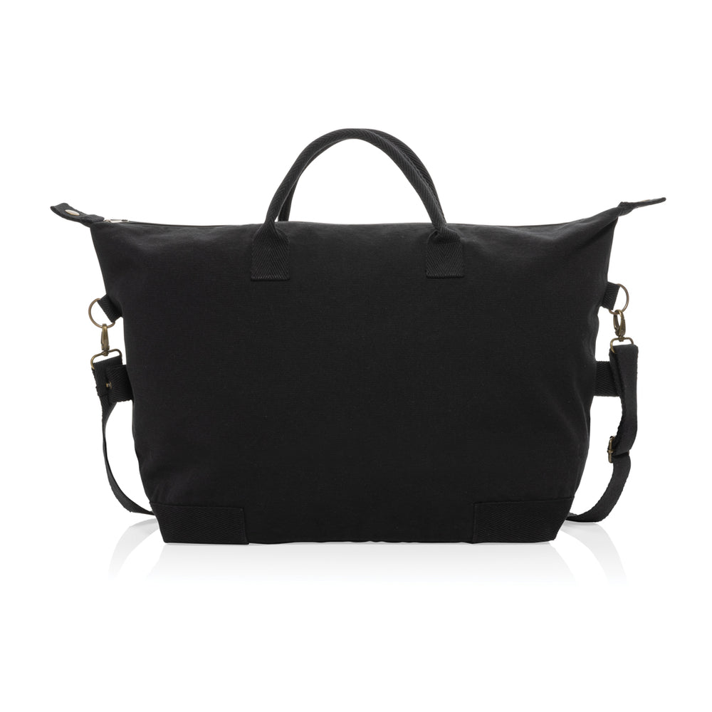 Branded Kezar AWARE™ 500 gsm recycled canvas deluxe weekend bag