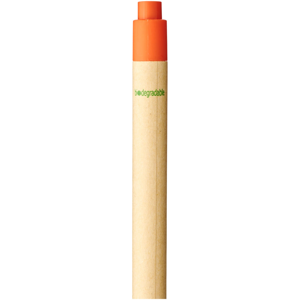 Branded Berk recycled carton and corn plastic ballpoint pen