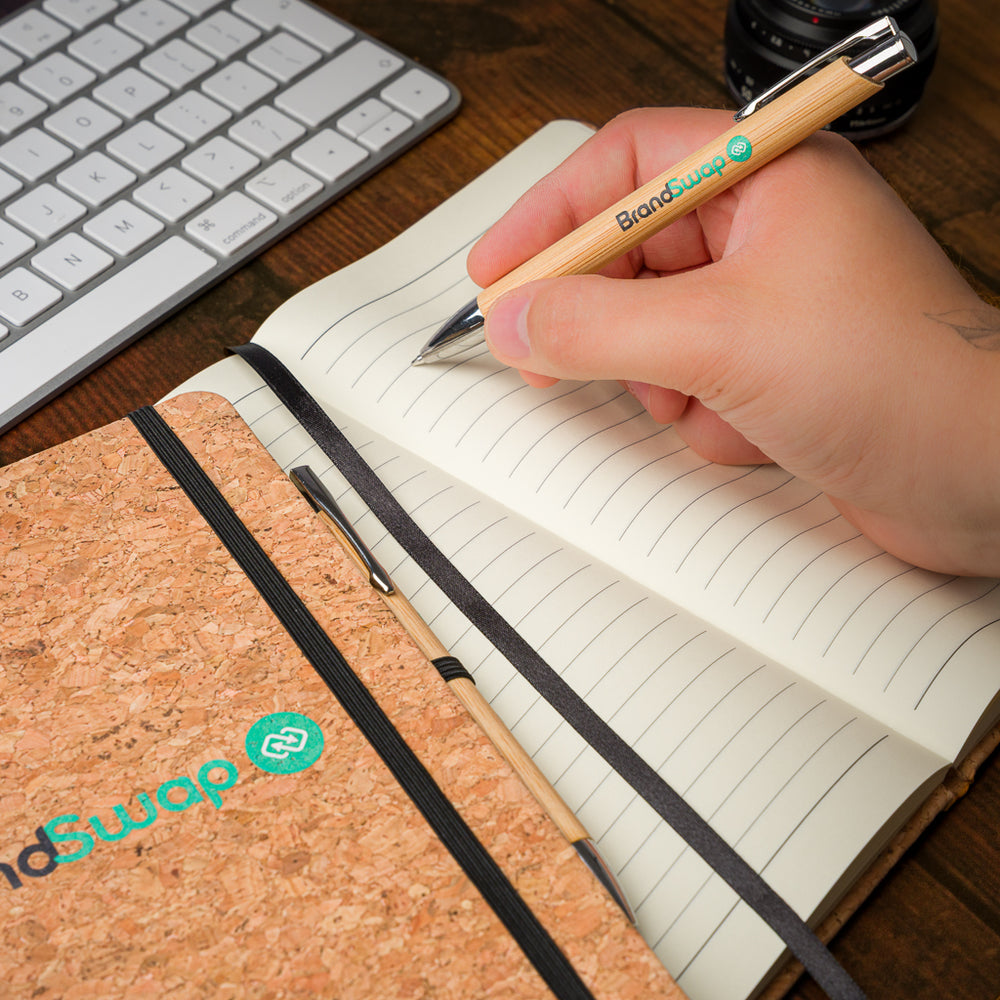 A5 Ceva Notebook & Wells Bamboo Pen Set