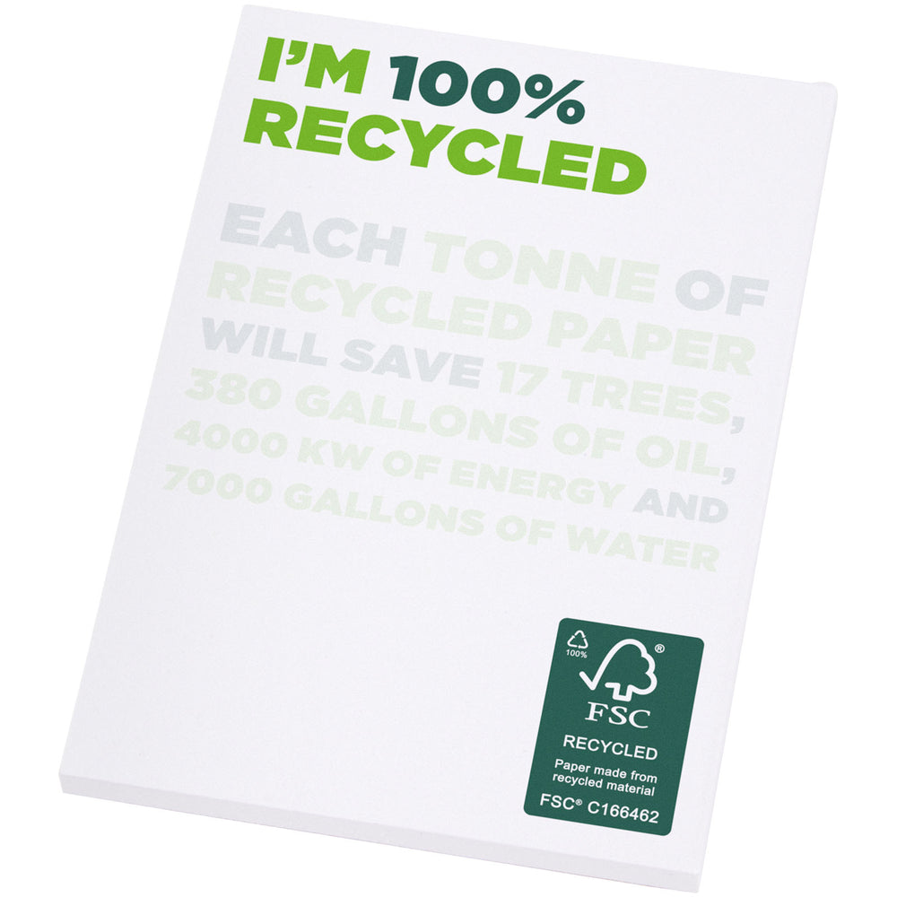 Branded Desk-Mate® A7 recycled notepad 50 pages