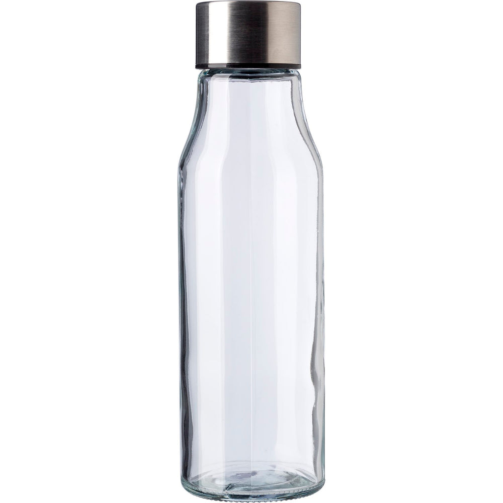 Everest Glass Water Bottle with Stainless Steel Lid - 500ml