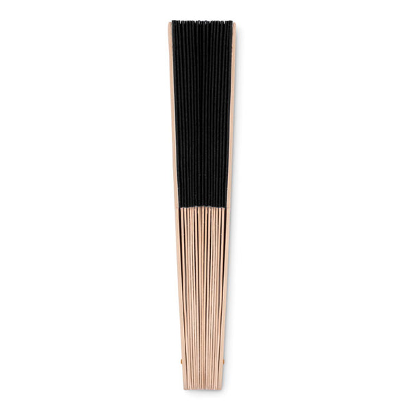 Branded Manual hand fan with wood handle