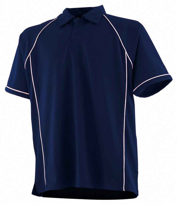 Finden + Hales Performance Piped Polo Shirt Navy/White