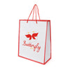 Newquay White Paper Bag with trim and contrasting rope handles