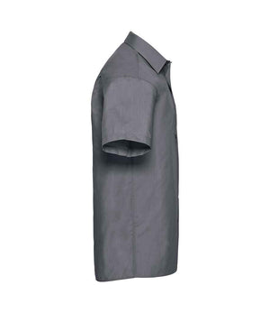 Russell Collection Short Sleeve Easy Care Poplin Shirt Convoy Grey
