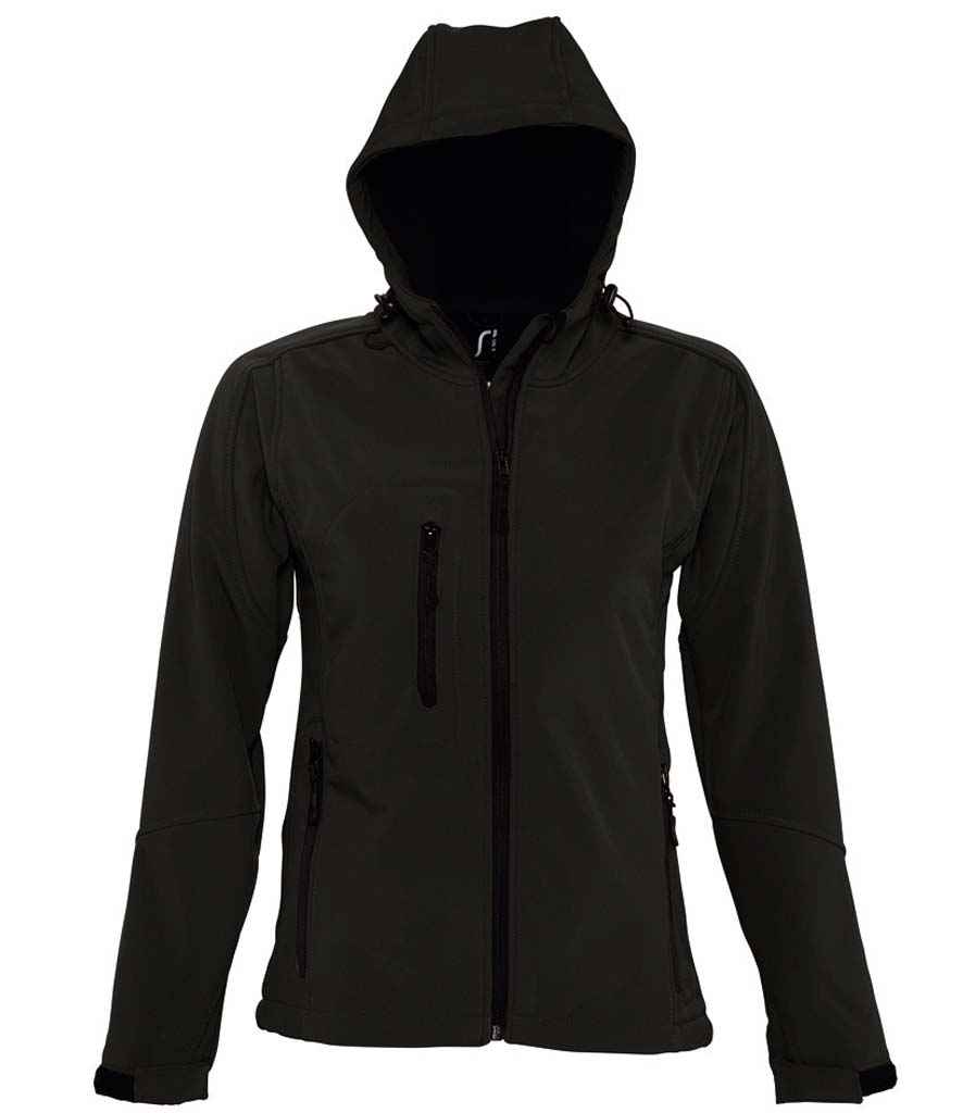 SOL'S Ladies Replay Hooded Soft Shell Jacket Black