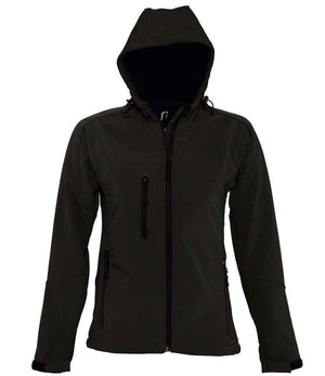 SOL'S Ladies Replay Hooded Soft Shell Jacket Black