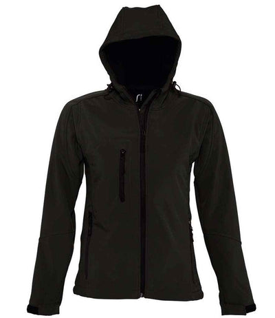 SOL'S Ladies Replay Hooded Soft Shell Jacket Black