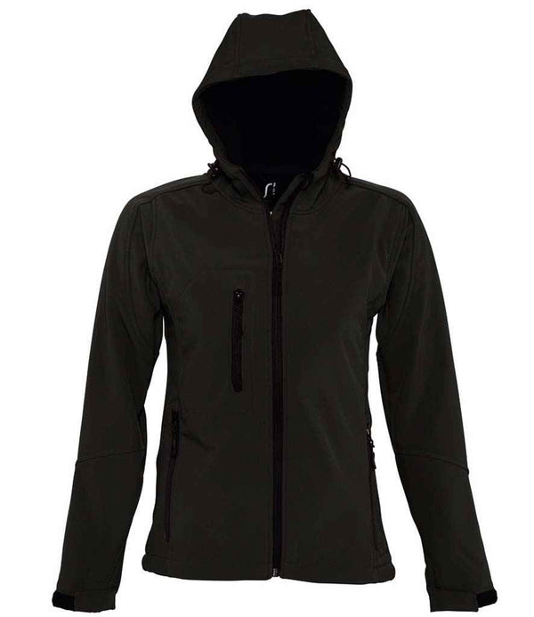 SOL'S Ladies Replay Hooded Soft Shell Jacket Black