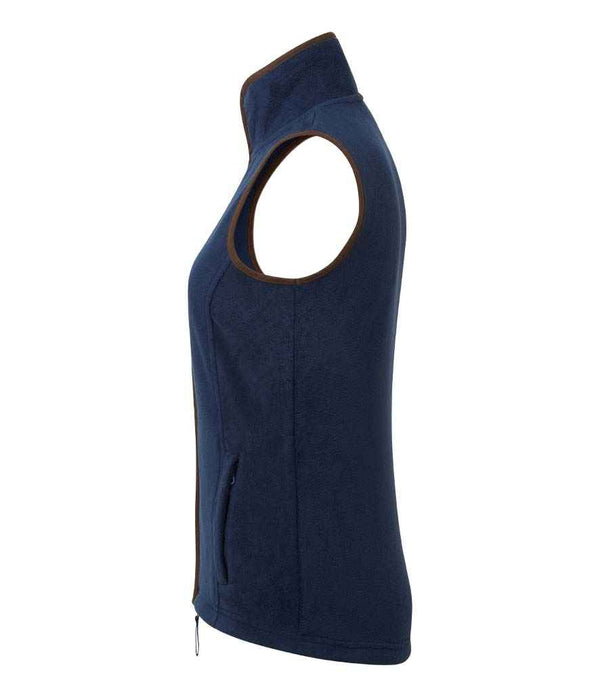 Premier Ladies Artisan Fleece Gilet Navy/Brown