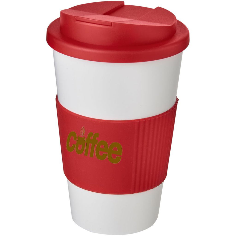 Branded Americano® 350 ml tumbler with grip & spill-proof lid