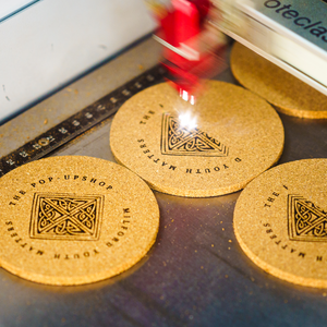 Branded Circular Cork Coaster | Engraved Budget Cork Coasters - Totally Branded