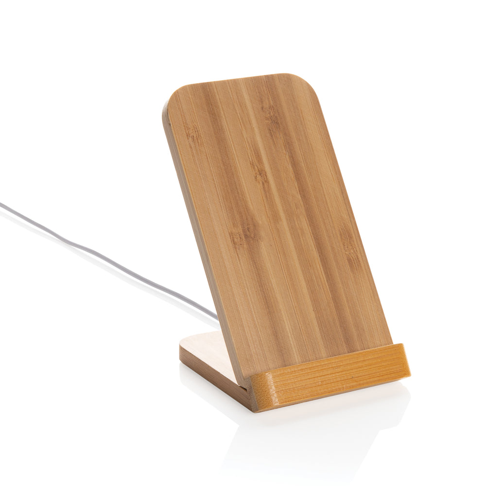 Branded Bamboo 5W wireless charging stand