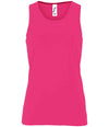 SOL'S Ladies Sporty Performance Tank Top Neon Pink