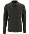 SOL'S Perfect Long Sleeve Piqué Polo Shirt Charcoal Marl