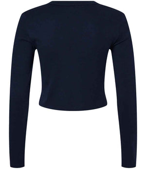 Bella Micro Rib Long Sleeve Baby T-Shirt Solid Navy Blend