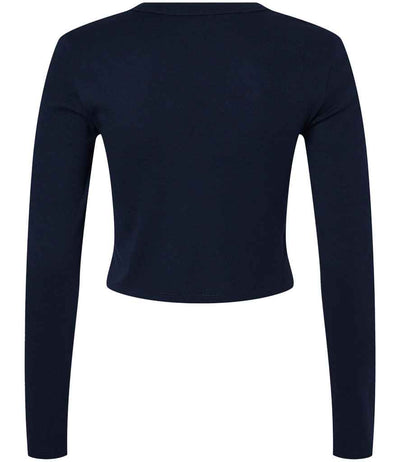 Bella Micro Rib Long Sleeve Baby T-Shirt Solid Navy Blend