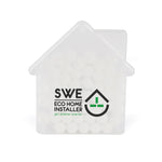 Plastic HOUSE SHAPED mint container.