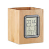 Branded Bamboo penholder and LCD clock
