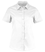 Kustom Kit Ladies Short Sleeve Tailored Poplin Shirt White