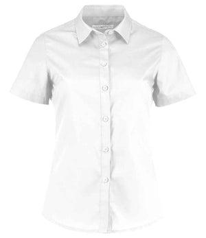 Kustom Kit Ladies Short Sleeve Tailored Poplin Shirt White