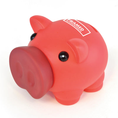 Branded Plastic Piggy Bank With Darkened Rubber Nose