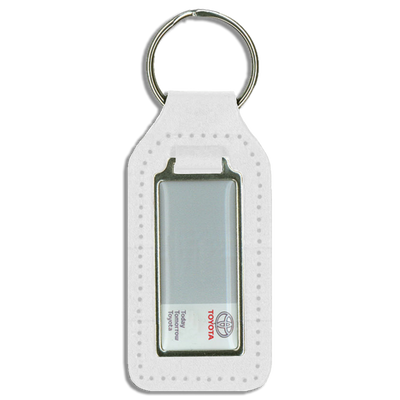 Branded Long Square Shaped Keyfob with Domed Medallion