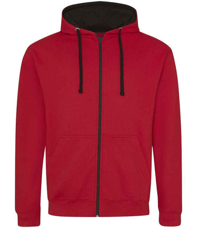 AWDis Varsity Zoodie Fire Red/Jet Black