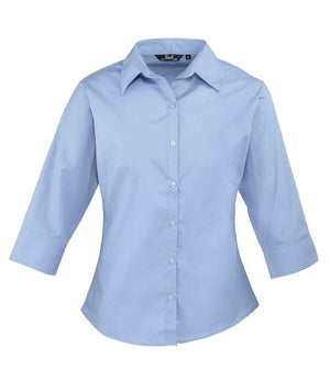 Premier Ladies 3/4 Sleeve Poplin Blouse