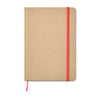 Branded A5 recycled notebook 80 lined with elastic strap