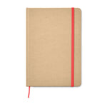 Branded A5 recycled notebook 80 lined with elastic strap