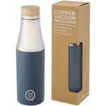 Branded Hulan 540 ml copper vacuum insulated stainless steel bottle with bamboo lid