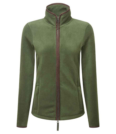 Premier Ladies Artisan Fleece Jacket Moss Green/Brown