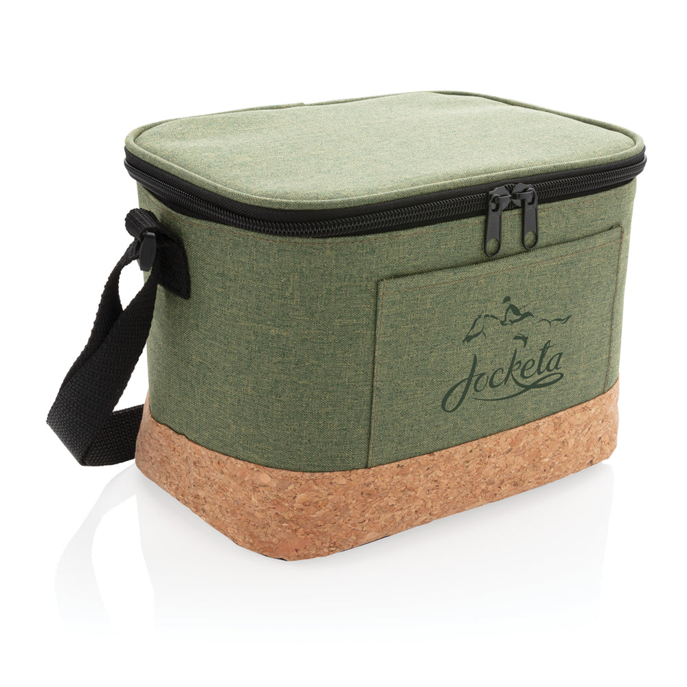 Branded Two tone cooler bag with cork detail