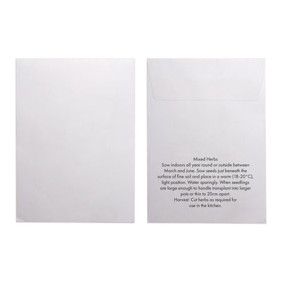 Seed Pack in White Paper Envelope