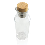 GRS RPET bottle with bamboo lid and handle