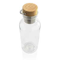GRS RPET bottle with bamboo lid and handle