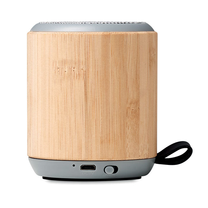 Branded 5.0 wireless Bamboo speaker with Strap