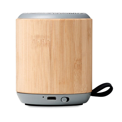 Branded 5.0 wireless Bamboo speaker with Strap