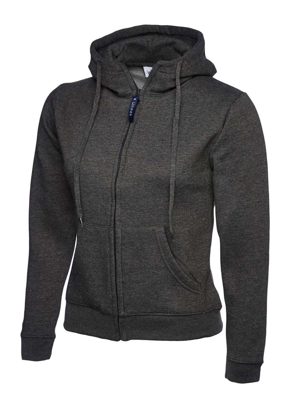 Branded Ladies Classic Full Zip Hooded Sweatshirt